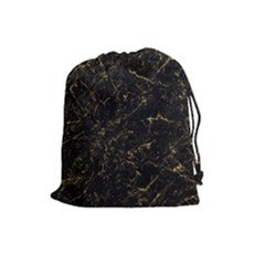 Black Marbled Surface Drawstring Pouch (large)