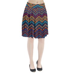 Full Color Pattern With Ethnic Ornaments Pleated Skirt
