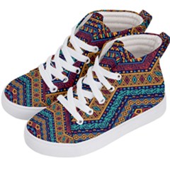 Full Color Pattern With Ethnic Ornaments Kids  Hi-top Skate Sneakers by Vaneshart