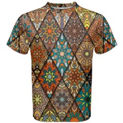 Colorful Vintage Seamless Pattern With Floral Mandala Elements Hand Drawn Background Men s Cotton Tee by Vaneshart