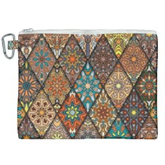 Colorful Vintage Seamless Pattern With Floral Mandala Elements Hand Drawn Background Canvas Cosmetic Bag (xxl) by Vaneshart