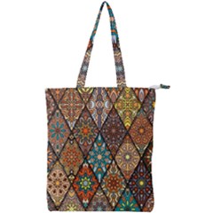 Colorful Vintage Seamless Pattern With Floral Mandala Elements Hand Drawn Background Double Zip Up Tote Bag by Vaneshart