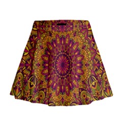 Mandala Vector Tribal Vintage Ethnic Seamless Pattern Print Mini Flare Skirt