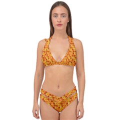 Honeycomb Double Strap Halter Bikini Set by retrotoomoderndesigns