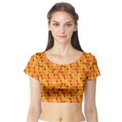 Honeycomb Short Sleeve Crop Top by retrotoomoderndesigns