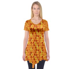 Honeycomb Short Sleeve Tunic  by retrotoomoderndesigns