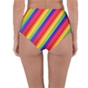 Rainbow Diagonal Stripes Reversible High-Waist Bikini Bottoms View4