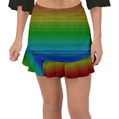 Dark Rainbow Stripes Fishtail Mini Chiffon Skirt by retrotoomoderndesigns