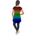 Dark Rainbow Stripes Cap Sleeve High Low Top View2