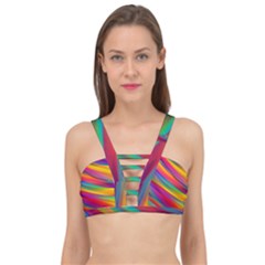 Rainbow Dreams Cage Up Bikini Top by retrotoomoderndesigns