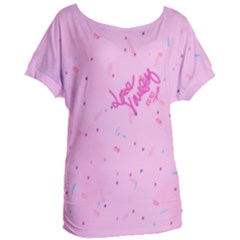 Love Yourself Oversized Draped Tee In Sprinkle Pink by SweetPinkDreams