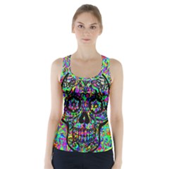 Colorful Candy Skull Racer Back Sports Top