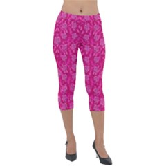 Roses And Roses A Soft Flower Bed Ornate Lightweight Velour Capri Leggings  by pepitasart