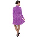 Roses And Roses A Soft  Purple Flower Bed Ornate Long Sleeve Chiffon Shirt Dress View2