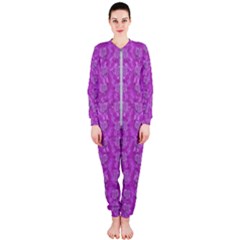 Roses And Roses A Soft  Purple Flower Bed Ornate Onepiece Jumpsuit (ladies)  by pepitasart