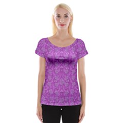 Roses And Roses A Soft  Purple Flower Bed Ornate Cap Sleeve Top by pepitasart