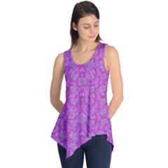 Roses And Roses A Soft  Purple Flower Bed Ornate Sleeveless Tunic