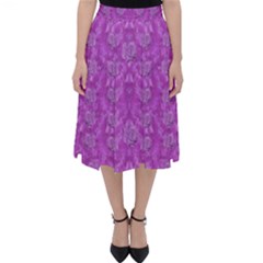 Roses And Roses A Soft  Purple Flower Bed Ornate Classic Midi Skirt by pepitasart