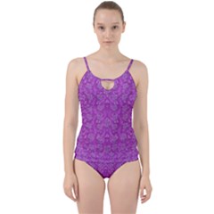 Roses And Roses A Soft  Purple Flower Bed Ornate Cut Out Top Tankini Set by pepitasart