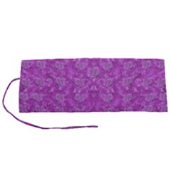 Roses And Roses A Soft  Purple Flower Bed Ornate Roll Up Canvas Pencil Holder (s) by pepitasart