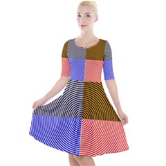 Circles Quarter Sleeve A-line Dress by impacteesstreetweareight