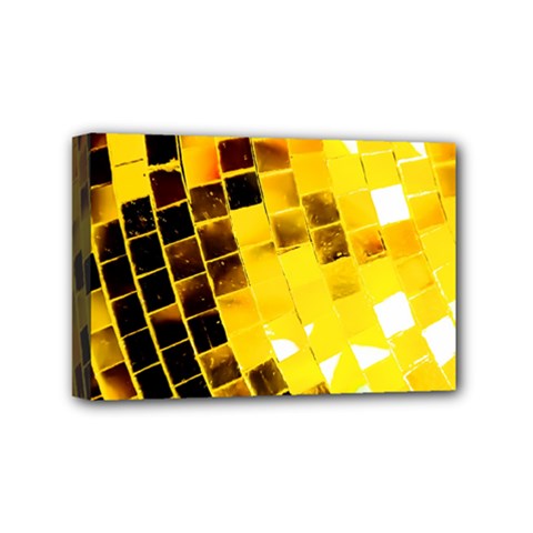 Golden Disco Ball Mini Canvas 6  X 4  (stretched) by essentialimage