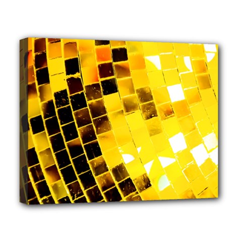 Golden Disco Ball Deluxe Canvas 20  X 16  (stretched) by essentialimage