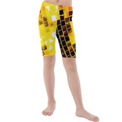 Golden Disco Ball Kids  Mid Length Swim Shorts by essentialimage