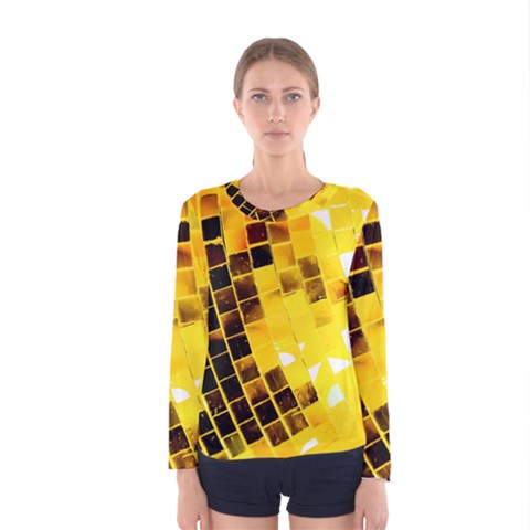 Golden Disco Ball Women s Long Sleeve Tee by essentialimage