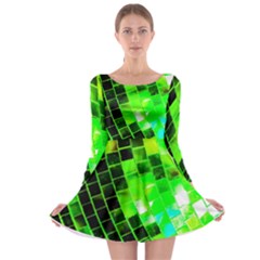 Green Disco Ball Long Sleeve Skater Dress by essentialimage
