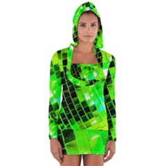 Green Disco Ball Long Sleeve Hooded T-shirt by essentialimage