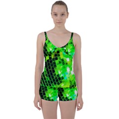 Green Disco Ball Tie Front Two Piece Tankini by essentialimage