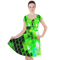 Green Disco Ball Cap Sleeve Midi Dress by essentialimage