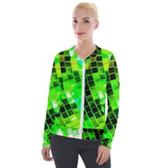 Green Disco Ball Velour Zip Up Jacket by essentialimage