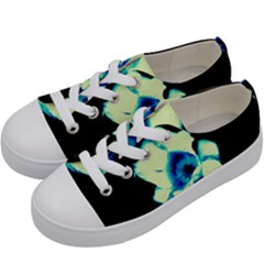 Blue And Yellow Tulip Kids  Low Top Canvas Sneakers