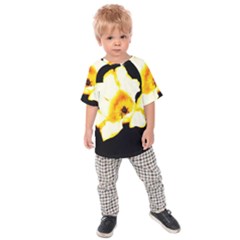 Yellow And Orange Tulip Kids  Raglan Tee