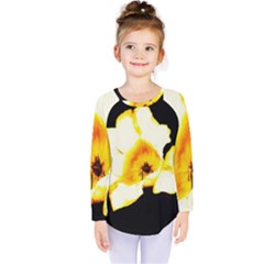 Yellow And Orange Tulip Kids  Long Sleeve Tee