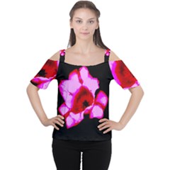 Pink And Red Tulip Cutout Shoulder Tee