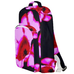 Pink And Red Tulip Double Compartment Backpack by okhismakingart