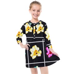 Tulip Collage Kids  Quarter Sleeve Shirt Dress by okhismakingart