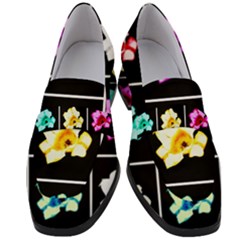Tulip Collage Women s Chunky Heel Loafers