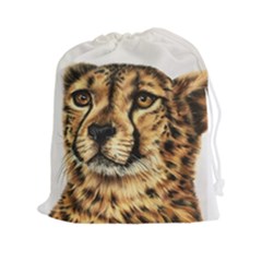 Cheetah Drawstring Pouch (xxl) by ArtByThree