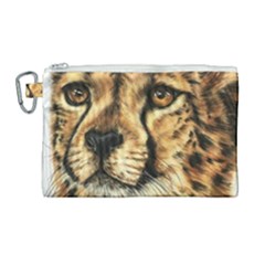 Cheetah Canvas Cosmetic Bag (large) by ArtByThree