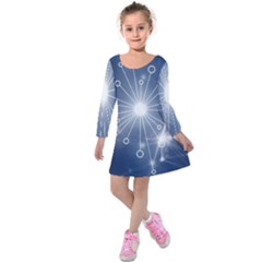 Network Technology Connection Kids  Long Sleeve Velvet Dress by Alisyart
