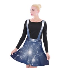 Network Technology Connection Suspender Skater Skirt