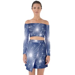 Network Technology Connection Off Shoulder Top With Skirt Set