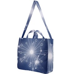 Network Technology Connection Square Shoulder Tote Bag