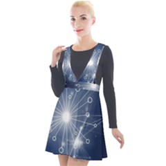 Network Technology Connection Plunge Pinafore Velour Dress