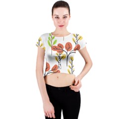 Tree Autumn Forest Landscape Crew Neck Crop Top