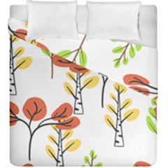 Tree Autumn Forest Landscape Duvet Cover Double Side (king Size) by Mariart